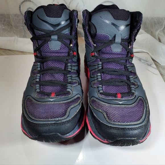Hoka Women's One One Tor Tech Gray Black Pink Purple Hiking Shoes Size 9 - Picture 3 of 12